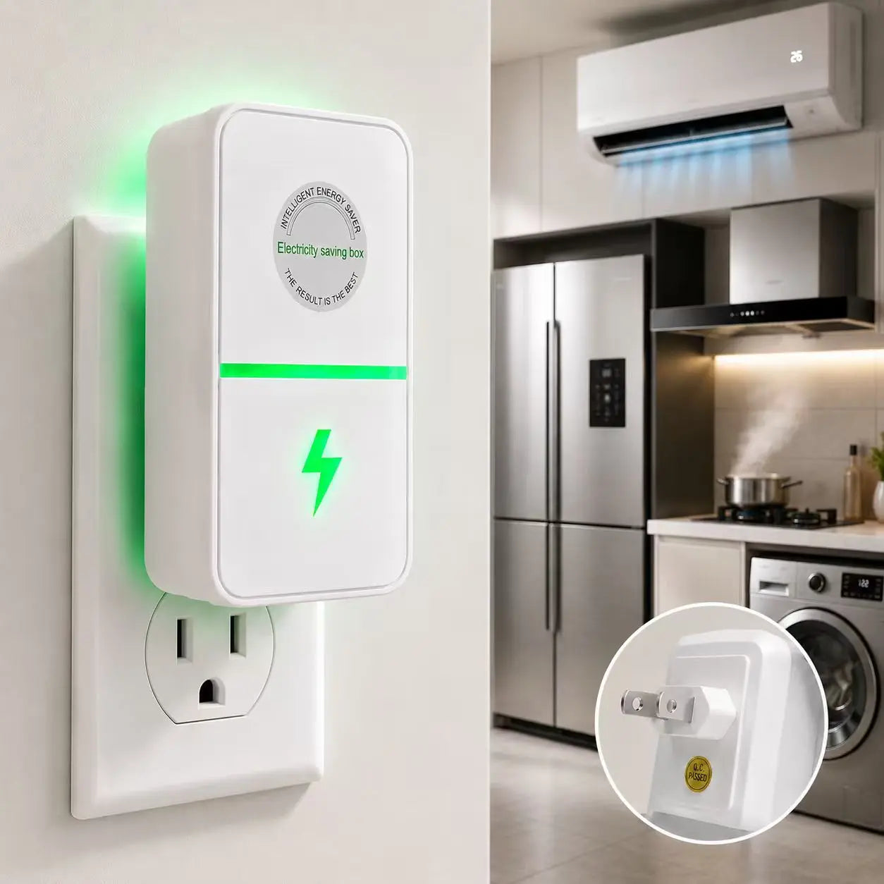 Plug-In Power Box with US Plug 2026 Updated Design, Compatible with 90–250V Input Range Multi Plug Outlet